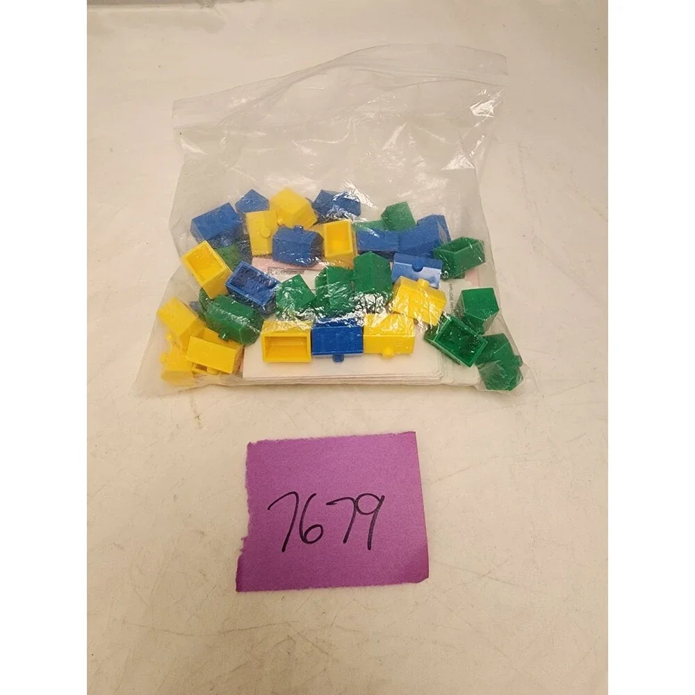 #7679 Monopoly Game pieces Houses Hotels cards Money c1990